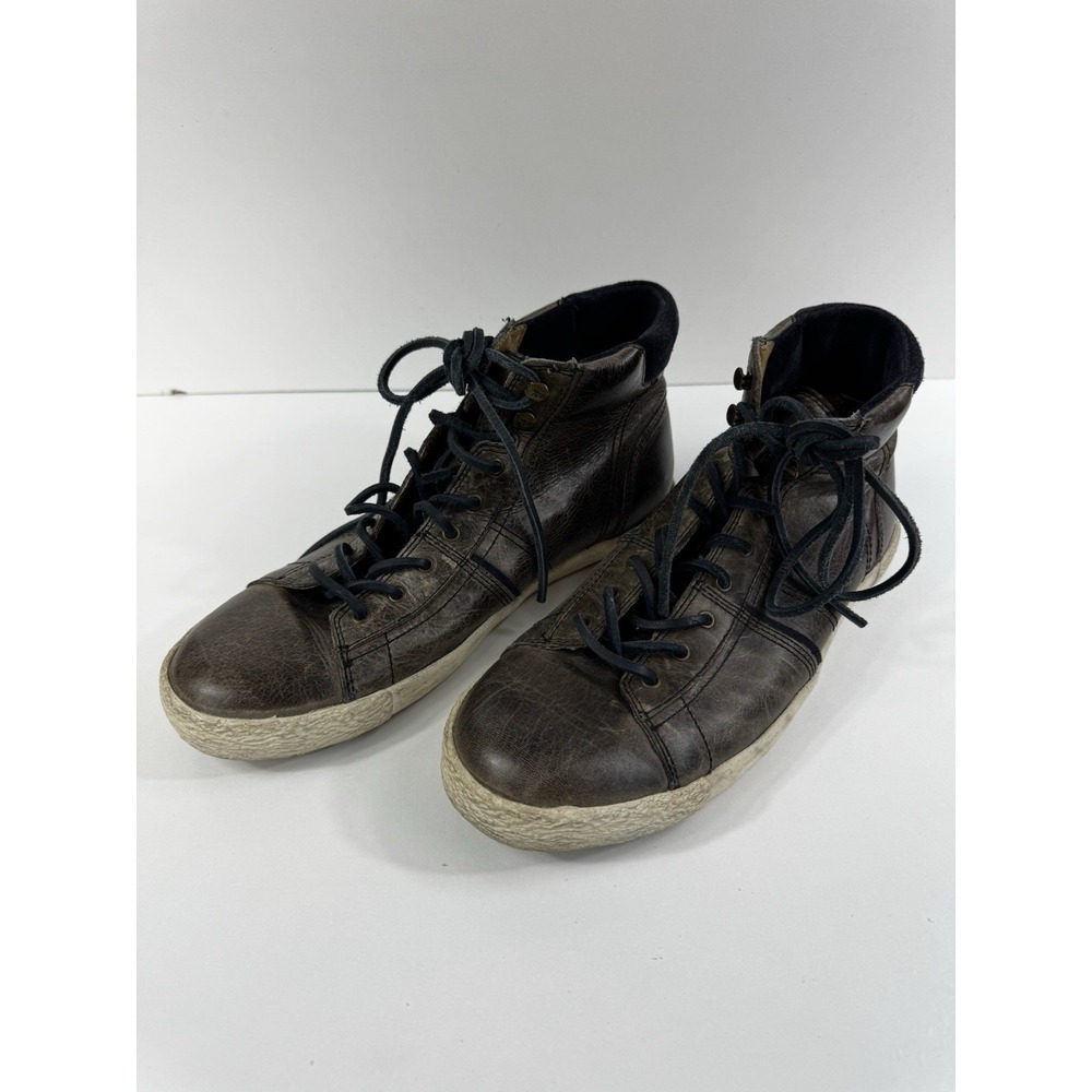 Men Frye Brown Mid Shoe Mens Size 8 Boots Bedford Hi Top Leather Sneakers
